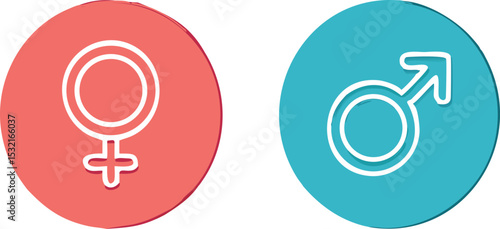 Gender icon. male and female sex sign. Vector illustration