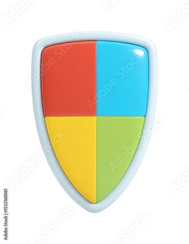 Colorful shield symbol with quadrants in red, blue, yellow, and green Free Download Colorful shield symbol with quadrants in red, blue, yellow, and green - GFXLoad