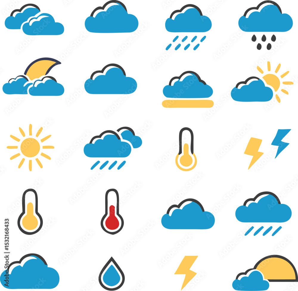 Obraz premium Weather icons collection