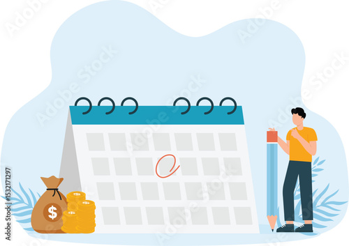 Two business people animation feeling excited for payday while wearing face mask in new normal lifestyle. Cartoon in 4k resolution concept


