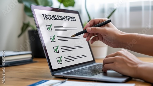 Wallpaper Mural A person using a laptop to troubleshoot a problem. Torontodigital.ca