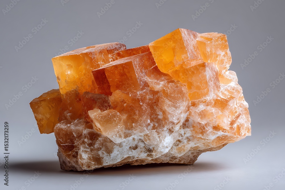 Translucent orange calcite mineral specimen beauty Translucent orange calcite mineral specimen beauty