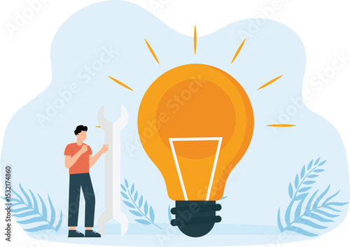 Looking for ideas working together brainstorming. Creative and innovative process with critical thinking. Light bulbs as bright unrealized thoughts.

