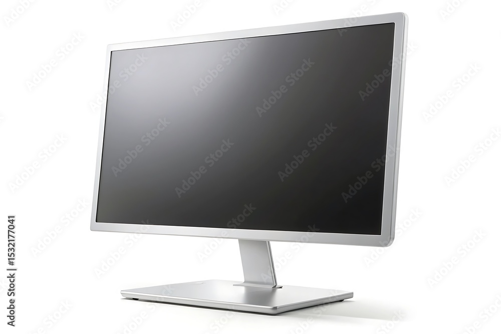 Computer monitor is sitting on a white background Computer monitor is sitting on a white background