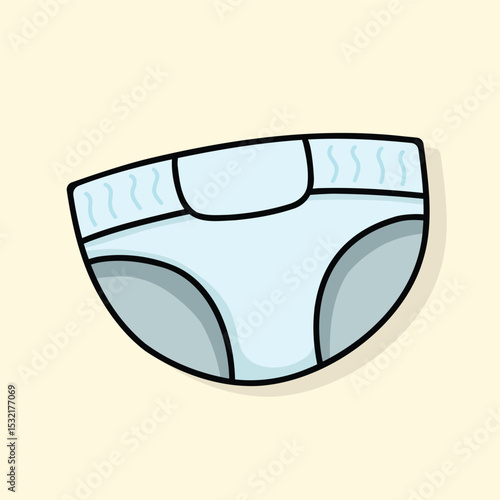 A baby diaper in a flat cartoon style.