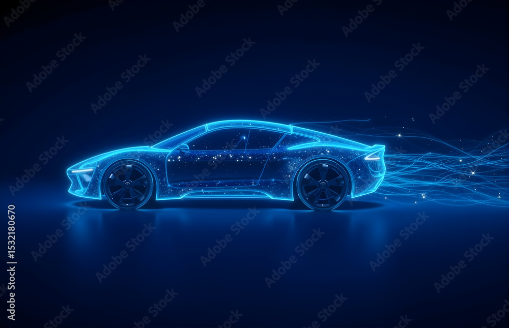 Fototapeta premium Luminous Sci - fi Car