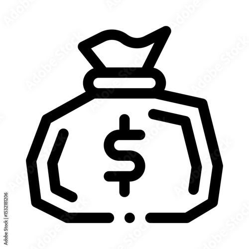 Money bag line icon