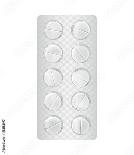 remedy pill tablets in package on white background pharmacy health care factory production