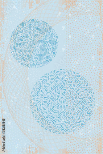 Creative moderne artistique creation made by circles and lines in perfect harmonie