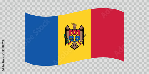 Flag of Moldova. Moldavian national symbol in official colors. Template icon. Vector background.
