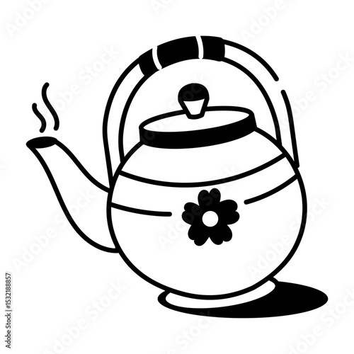 A sketchy style icon of clay teapot

