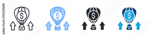 Inflation Icon Outline Style. Vector Illustration For Graphic Design