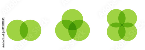 Venn infographic sections, template. Data chart with colorful circular elements.United business schema, area. 