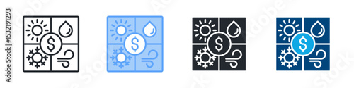 Economic Forecast Icon Outline Style. Vector Illustration For Graphic Design