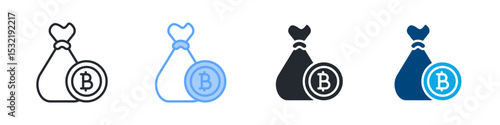 Crypto Icon Outline Style. Vector Illustration For Graphic Design