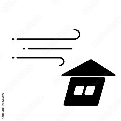 強風に弱い家のイラスト