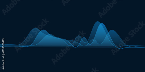 Abstract waves of the equalizer on blue background simple modern design