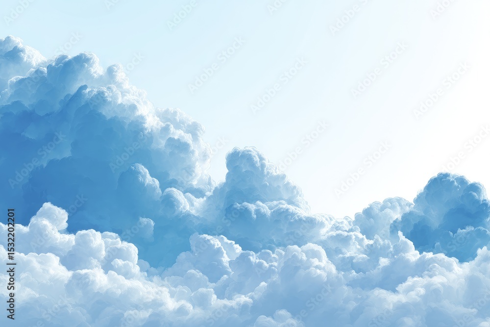 Fototapeta premium Vast, fluffy clouds fill the sky