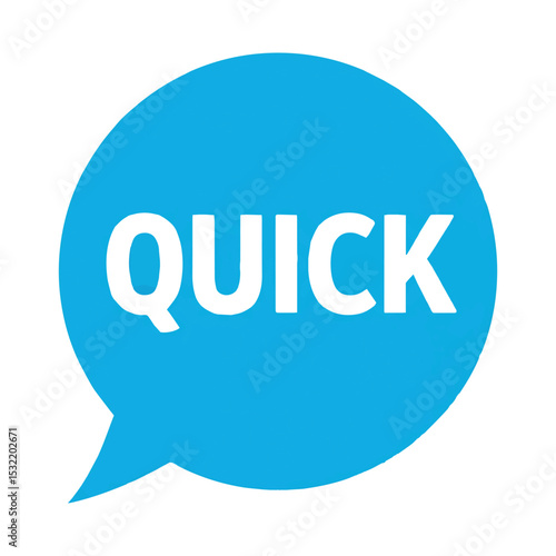 Fast Service or Response Quick Text in Chat Bubble Art & Illustration