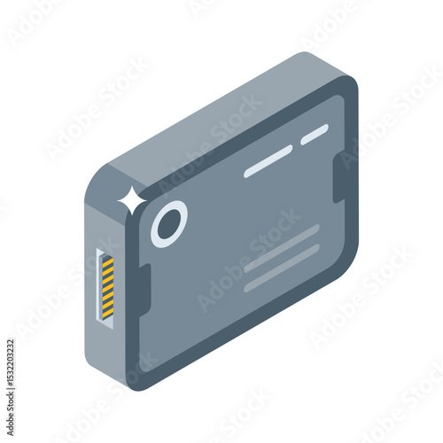 Grab this isometric style icon showing storage drive