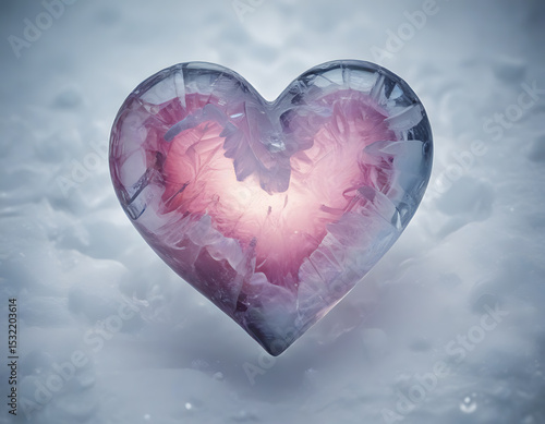 Frozen Heart in Snow | Heart of Ice and Winter | Fragile Love | Winter's Embrace | Melting Heart