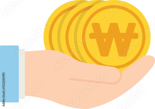 금화를 손바닥 위에 올려놓은 모습