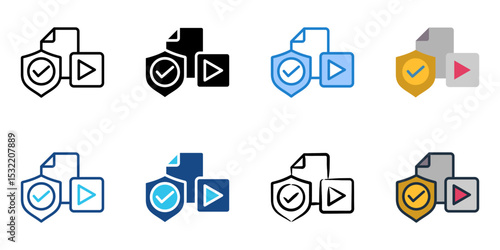 Trustworthy sources icon set multiple style collection 

