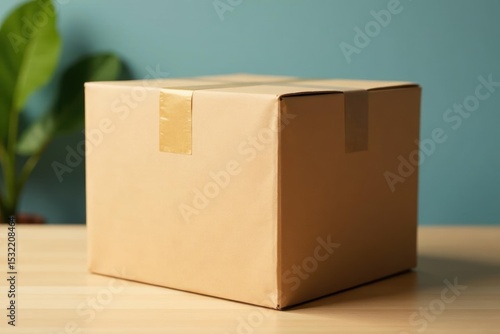 Wallpaper Mural A neatly taped cardboard box ready for shipment, fulfillment, package Torontodigital.ca