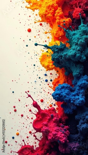 Wallpaper Mural Black ink splatters, vibrant hues, textured backdrop, vintage, acrylic Torontodigital.ca