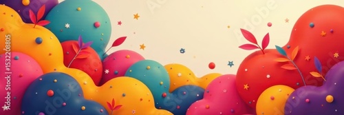 Wallpaper Mural Bold, vibrant color blocks meet in organic shapes , rich, organic Torontodigital.ca