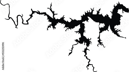 Map of Lake Nacimiento California USA Silhouette Flat Design