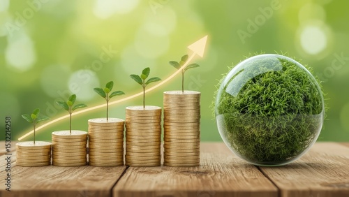 Growing money sustainable investments financial growth green business concept