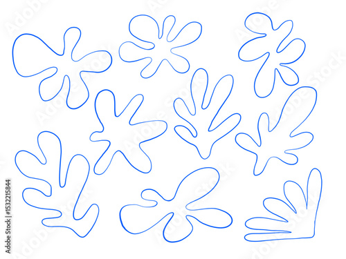 Abstract Organic Starburst Blob Shape. A starburst like abstract shape with five rounded extensions in a soft flowing freeform outline. Perfect for visual symbols stickers collage and decor graphics