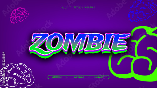 Cartoon art typography lettering 3D horror design