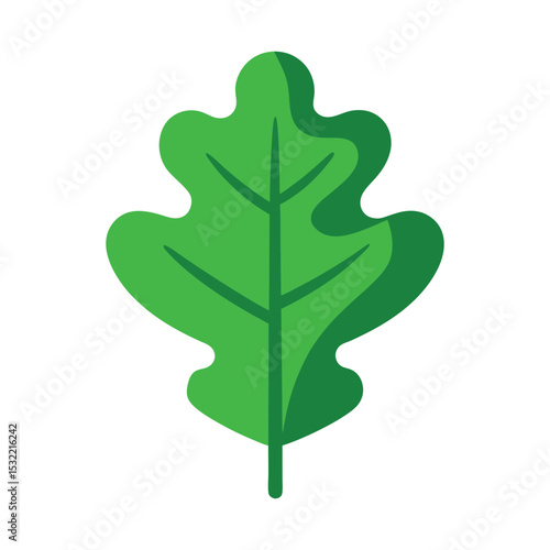 oak leaf green outlines white background