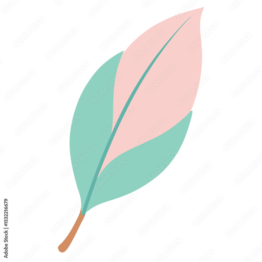 Obraz premium pastel colored magnolia leaf illustration