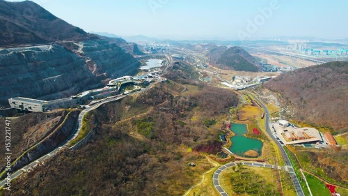 Aerial View of Jiangsu Garden Expo Park Natural Landscape 4K