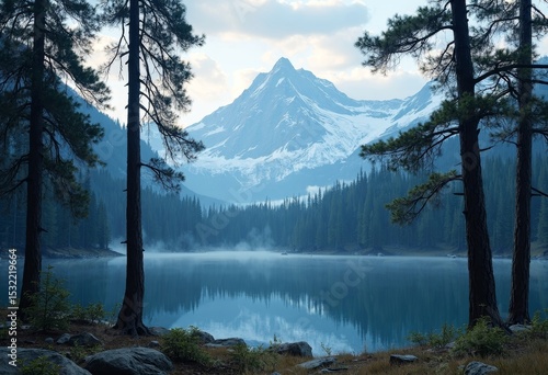 Scenic images of mountains and lakes