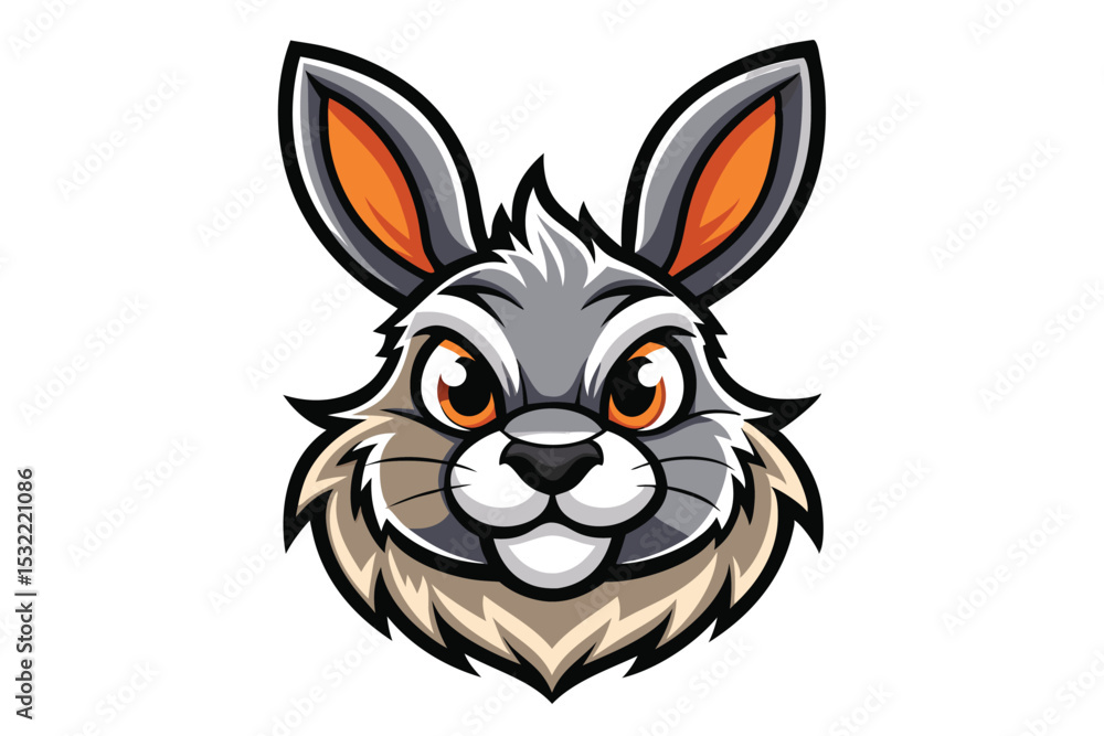 Rabbit head mascot logo vector elements, rabbit cartoon face clipart illustration. Rabbit head mascot logo vector elements, rabbit cartoon face clipart illustration.