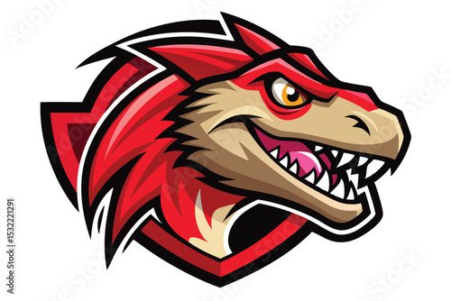 Raptor head mascot logo vector elements, raptor cartoon face clipart illustration.