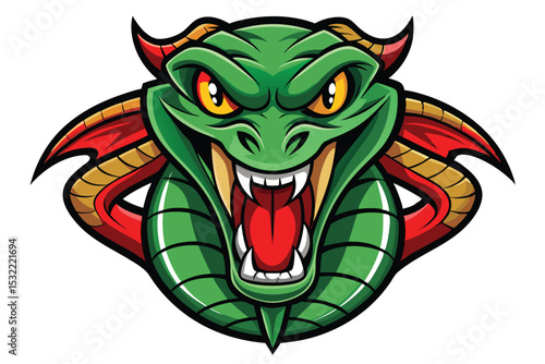 Snake head mascot logo vector elements, snake cartoon face clipart illustration.