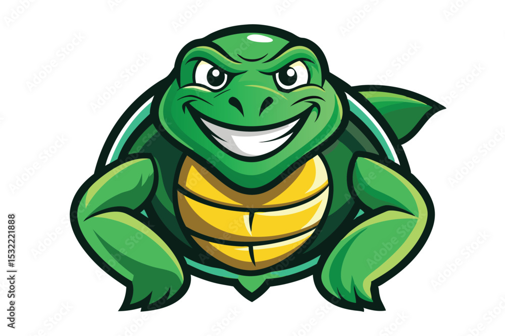 Fototapeta premium turtle mascot logo vector elements, turtle cartoon face clipart illustration.