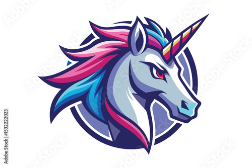 Wallpaper Mural unicorn head mascot logo vector elements, unicorn cartoon face clipart illustration. Torontodigital.ca