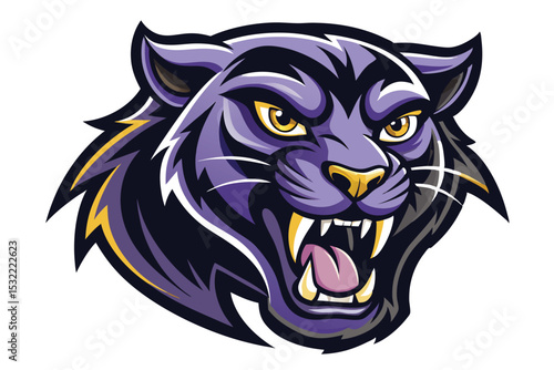 angry panther head mascot logo vector elements, panther cartoon face clipart illustration.