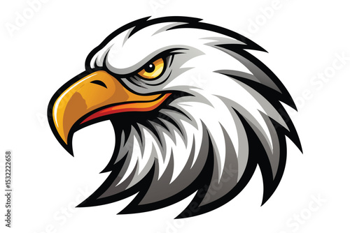 bald eagle head mascot logo vector elements, eagle cartoon face clipart illustration.