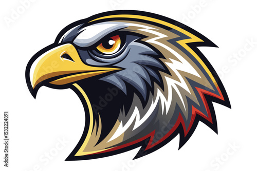 Falcon head mascot logo vector cartoon face clipart elements illustration.