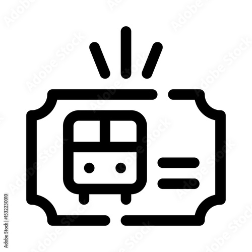 Bus ticket line icon