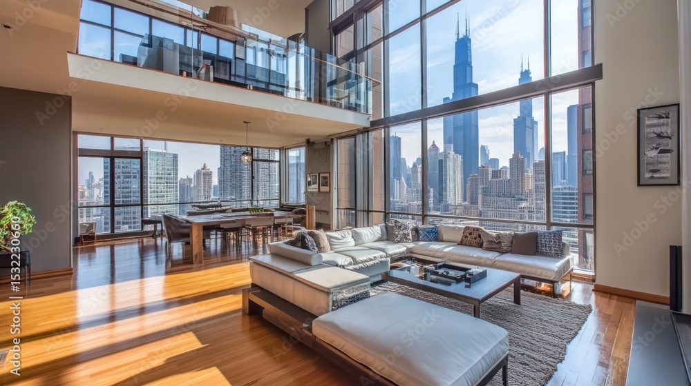 Fototapeta premium Luxury Penthouse with Stunning City Views