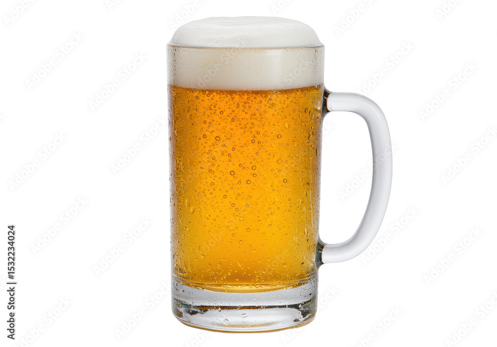Isolated Frothy Mug of Beer Refreshing Beverage Isolated Frothy Mug of Beer Refreshing Beverage