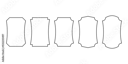 Plaque Outline Templates Set - Decorative Vector Frames. A set of five elegant and versatile blank plaque or label outline templates.